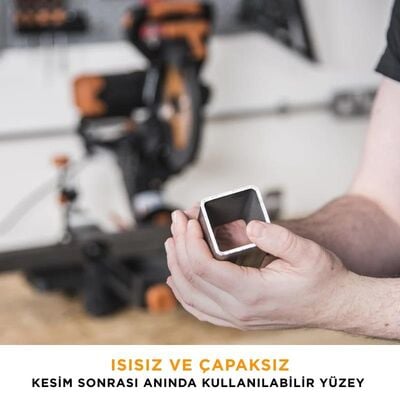 Evolution 053-0003B R255SMS-DB+ Çift Eğimli Kızaklı Bileşik Gönye Kesme Makinesi, 255mm