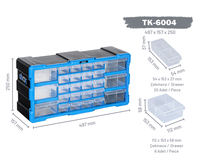 Plastik Monoblok 26 Çekmeceli Set TK-6004