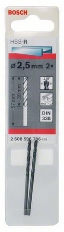 Metal matkap ucu HSS-R, DIN 338 2.5mm