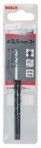 Metal matkap ucu HSS-R, DIN 338 3.5mm