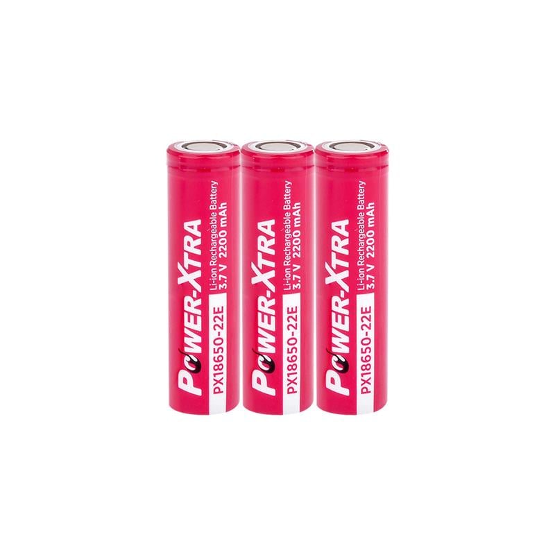 Power-Xtra PX18650-22E - 3.7V 2200 Mah Li-ion Şarjlı Pil - 5C 3'Lü Paket