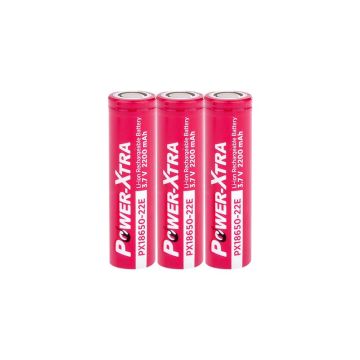 Power-Xtra PX18650-22E - 3.7V 2200 Mah Li-ion Şarjlı Pil - 5C 3'Lü Paket