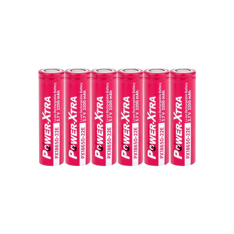 Power-Xtra PX18650-22E - 3.7V 2200 Mah Li-ion Şarjlı Pil - 5C 6 Lı Paket