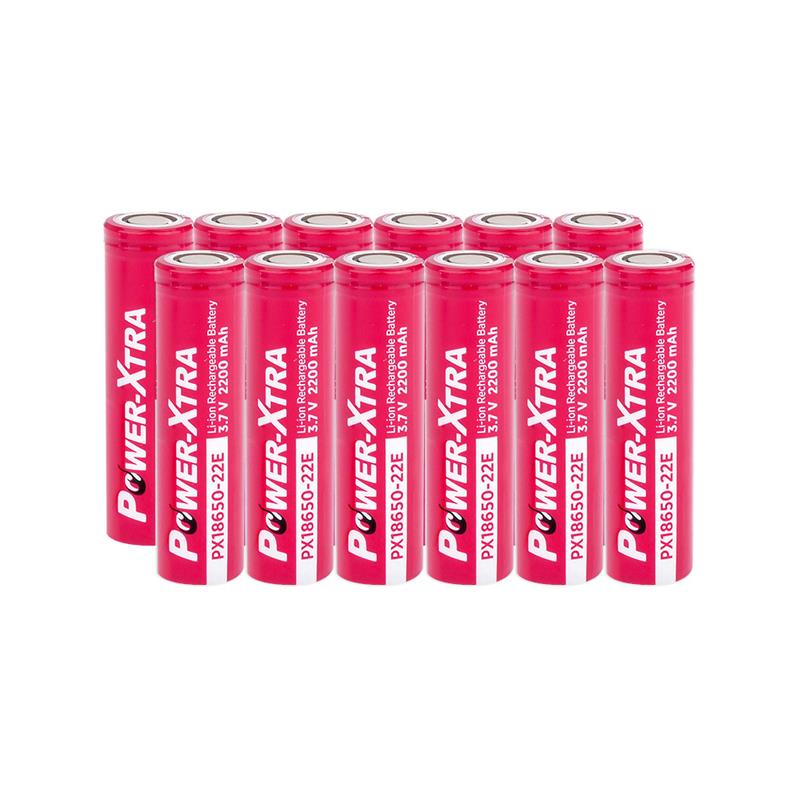Power-Xtra PX18650-22E - 3.7V 2200 Mah Li-ion Şarjlı Pil - 5C 12 Li Paket