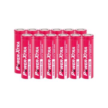 Power-Xtra PX18650-22E - 3.7V 2200 Mah Li-ion Şarjlı Pil - 5C 12 Li Paket