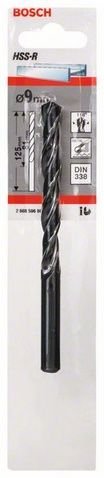 Metal matkap ucu HSS-R, DIN 338 9.0mm