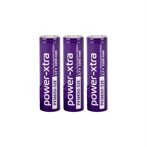 Power-Xtra PX18650-32E - 3.7V 3200 Mah Li-ion Şarjlı Pil - 3C 3 Lü Paket