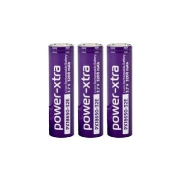 Power-Xtra PX18650-32E - 3.7V 3200 Mah Li-ion Şarjlı Pil - 3C 3 Lü Paket