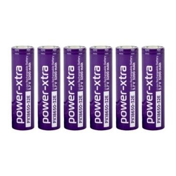 Power-Xtra PX18650-32E - 3.7V 3200 Mah Li-ion Şarjlı Pil - 3C 6 Lı Paket