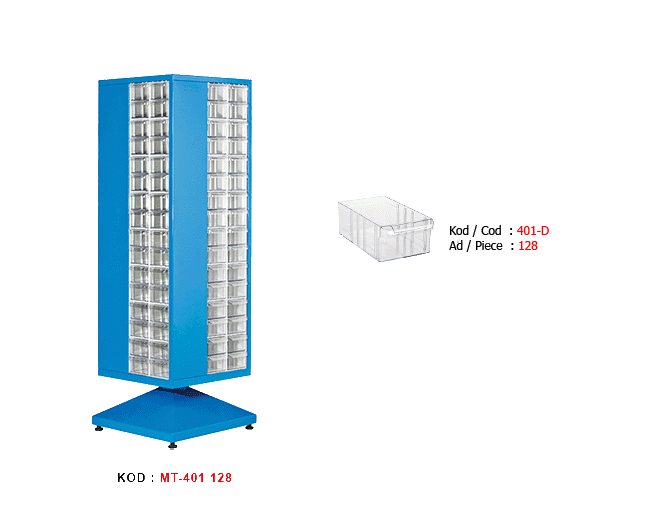MT-401-128  Çekmeceli Dönen Dolap