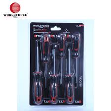 WORLDFORCE  Torx Tornavida Seti 6 Parça 6150CRV (T10,T15,T20,T25,T27,T30)