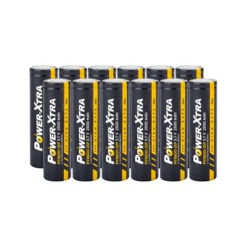 Power-Xtra PX18650-25P - 3.7V 2500 Mah Li-ion Şarjlı Pil - 12C - 30A 12 Li Paket