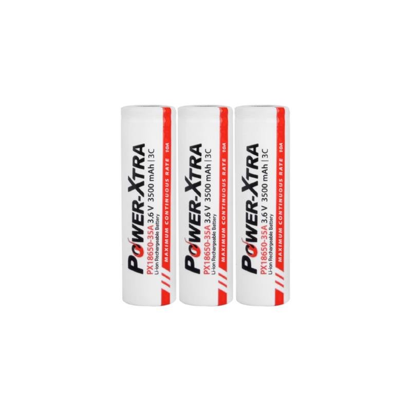 Power-Xtra PX18650-35A - 3.7V 3500 Mah Li-ion Şarjlı Pil - 3C - 10A 3 Lü Paket