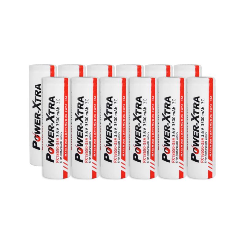 Power-Xtra PX18650-35A - 3.7V 3500 Mah Li-ion Şarjlı Pil - 3C - 10APower-Xtra PX18650-35A - 3.7V 3500 Mah Li-ion Şarjlı Pil - 3C - 10A 12 Li Paket
