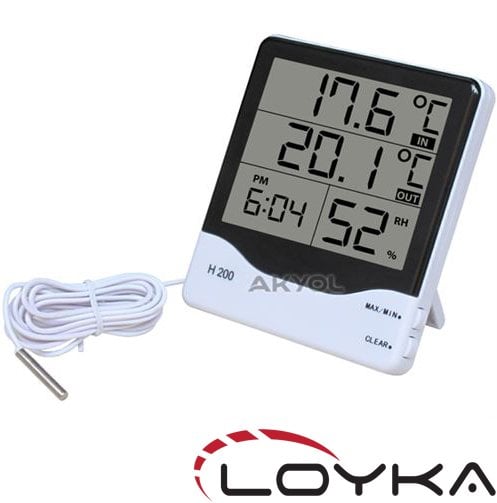 Loyka H200 İç Ortam Sıcaklık ve Nem, Dış Ortam Sıcaklık Ölçer