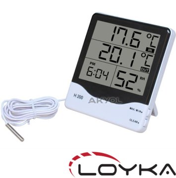 Loyka H200 İç Ortam Sıcaklık ve Nem, Dış Ortam Sıcaklık Ölçer
