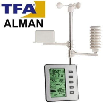 TFA 35.1077 Stratos Hava İstasyonu, yağmur Rüzgar Basınç Sıcaklık Nem Göstergesi