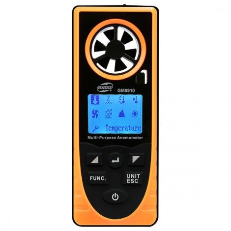 Benetech GM8910 Çok Fonksiyonlu Dijital Hava Hızı Ölçer
