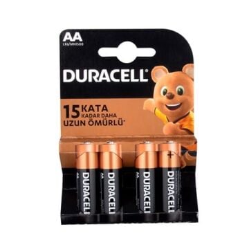 Duracell AA Size Alkalin Kalem Pil 4'Lü