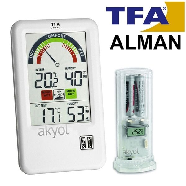 TFA 30.3045 'BELAİR' Wireless Sensörlü Isı ve Nem Ölçer
