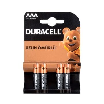 Duracell AAA Size Alkalin İnce Kalem Pil 4'Lü