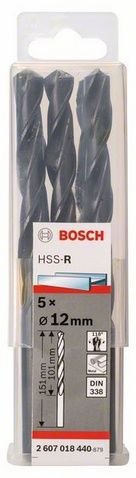 Metal matkap ucu HSS-R, DIN 338 12.0mm (5 adet)