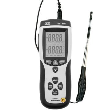 CEM DT-8880 Teleskobik Problu Kızgın Tel Hava Hızı, Debisi ve Sıcaklık Ölçer