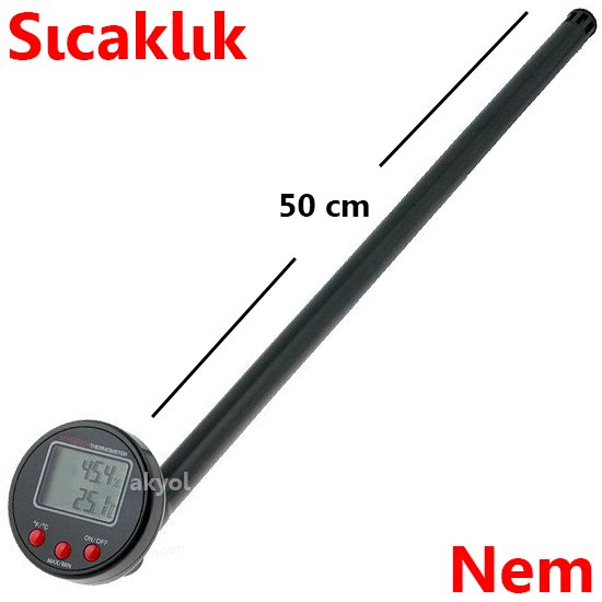 LYK 9233B 50 cm Problu Sıcaklık ve Nem Ölçüm Cihazı