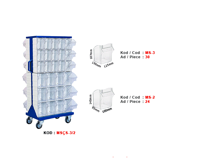 MSÇS-3/2 Çift yönlü tekerlekli stand