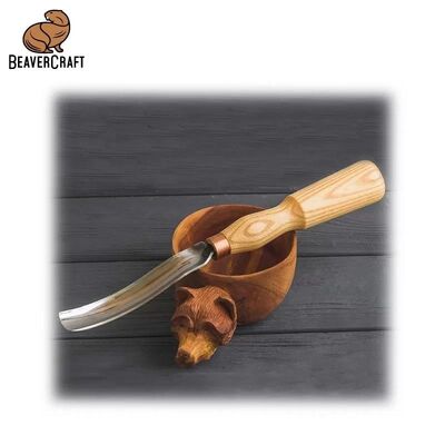 BeaverCraft G7L/22 Bükülmüş Oluklu Ahşap Oyma Iskarpelası, 22mm