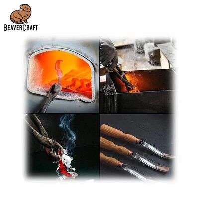 BeaverCraft G7L/22 Bükülmüş Oluklu Ahşap Oyma Iskarpelası, 22mm