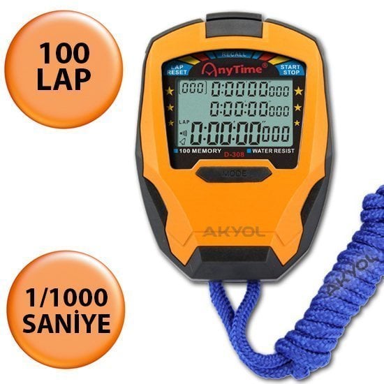 D308 Profesyonel 100 Lap Hafızalı Kronometre