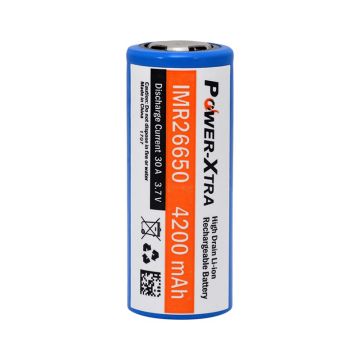 Power-Xtra IMR26650 Li-ion 3.7V 4200mAh Şarjlı Pil-30A