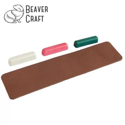 BeaverCraft LS7P03 Deri Parlatma Kayışı ve Macunu Seti, 4 Parça