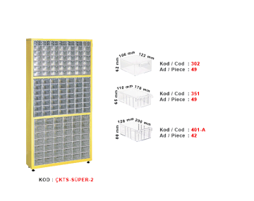 ÇKTS-SÜPER-2 Tek yönlü çekmeceli stand