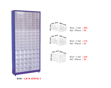 ÇKTS-SÜPER-3 Tek yönlü çekmeceli stand