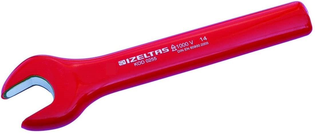 Izeltaş 0255 01 0014 Süper Izoleli Çatal Bir Ağız Anahtar, 14 mm
