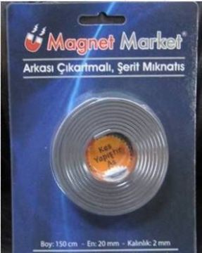 Arkası Çıkartmalı Şerit Mıknatıs 2mm 150cm