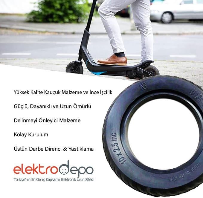 10 inç Elektrikli Scooter 10x2.5 Yumuşak Dolgu Kauçuk Dış Lastik