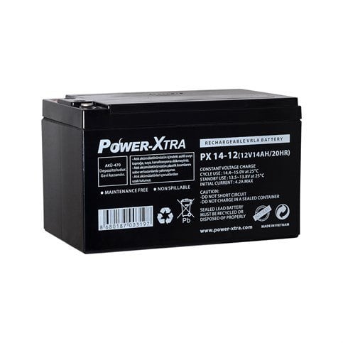 Power-Xtra 12V 14 Ah Elektrikli Bisiklet Aküsü (F6/Vidalı)