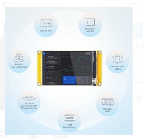 Nextion NX3224F024 2.4 İnç TFT Rezistif HMI Dokunmatik Ekran 320x240mm