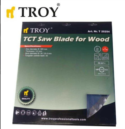 TROY 25254 Ahşap Dairesel Testere Bıçağı Ø305mm x 40T