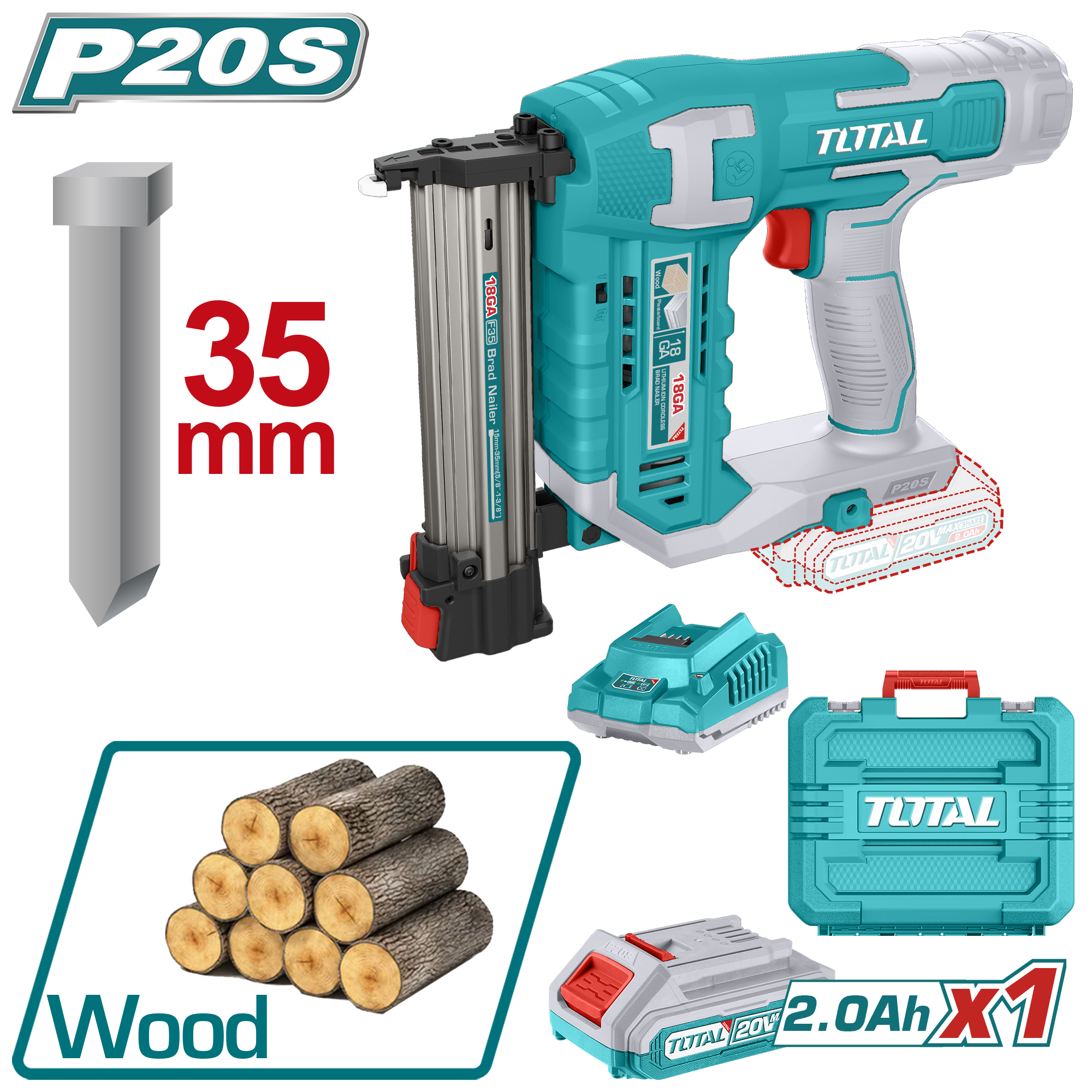 TOTAL LI-ION AKÜLÜ ÇİVİ TABANCASI   TCBNLI3508