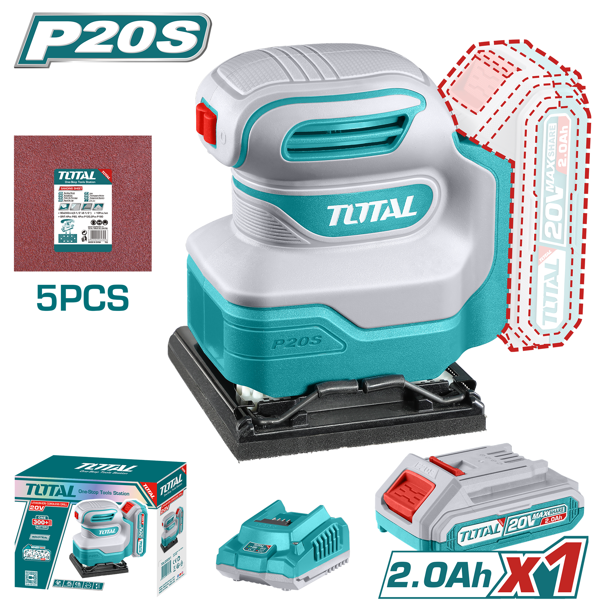 TOTAL  LI-ION AKÜLÜ TİTREȘİMLİ ZIMPARA   TSHSLI20141