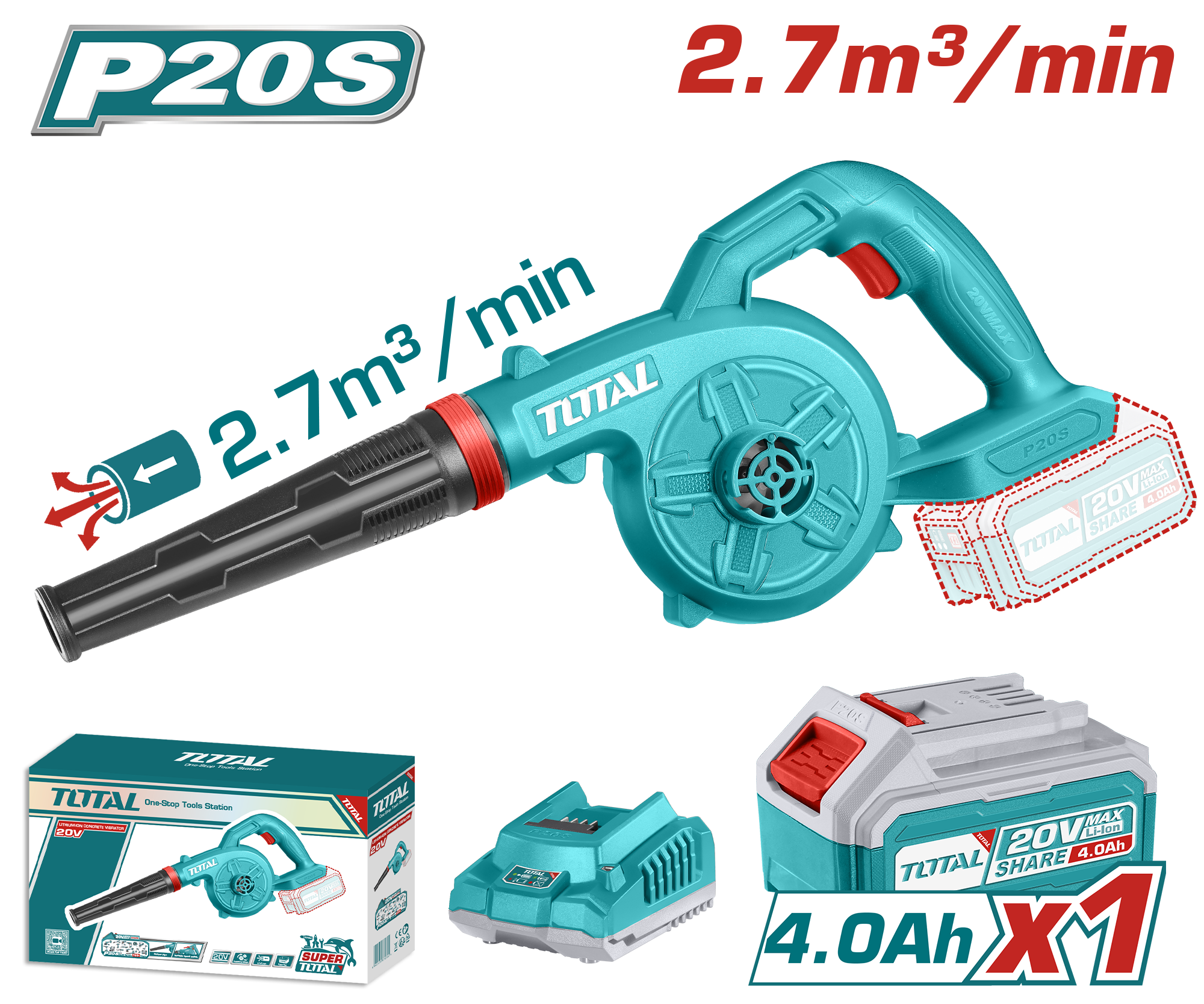 TOTAL  LI-ION AKÜLÜ ÜFLEME MAKİNESİ  TABLI200285