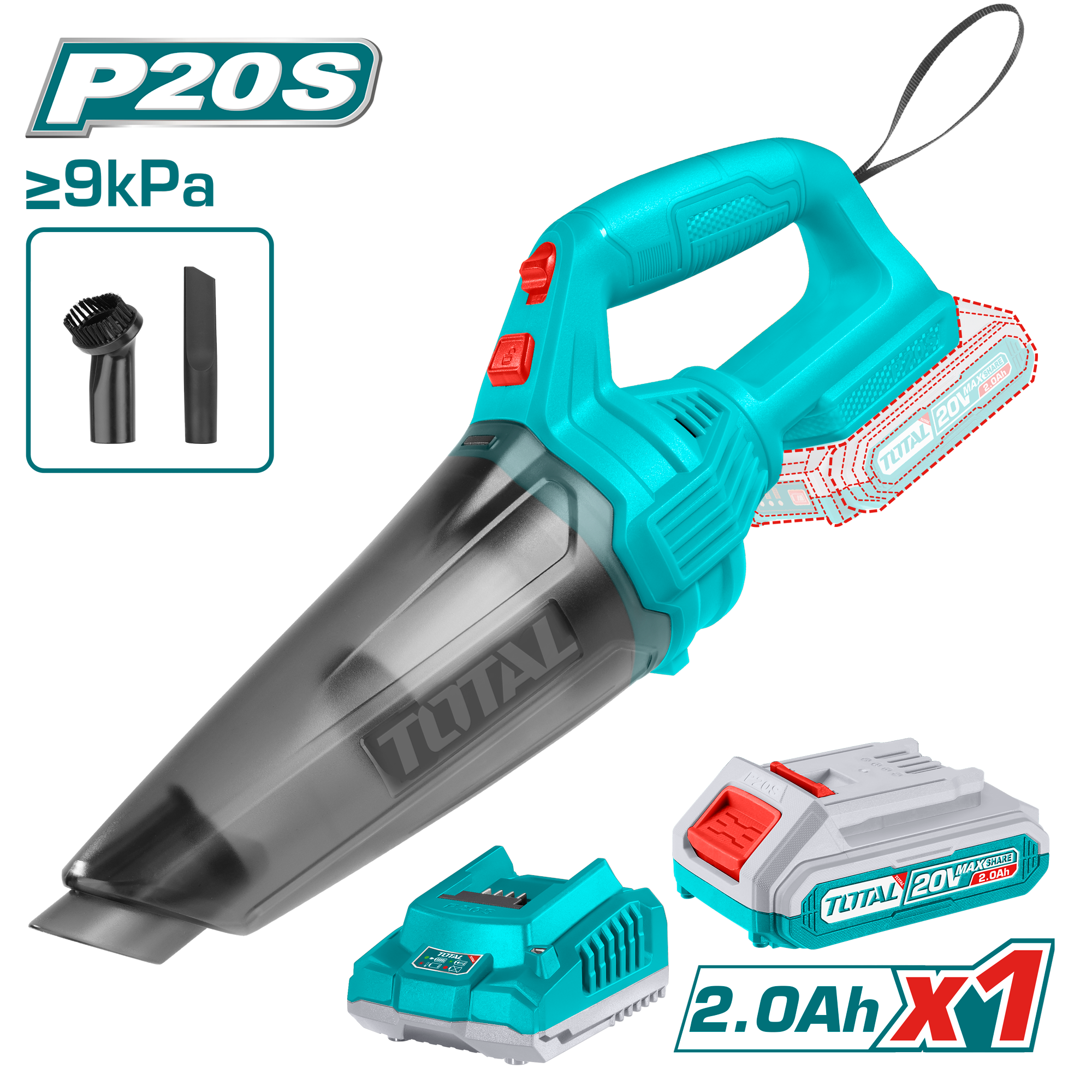 TOTAL LI-ION AKÜLÜ SÜPÜRGE  TVLI20126