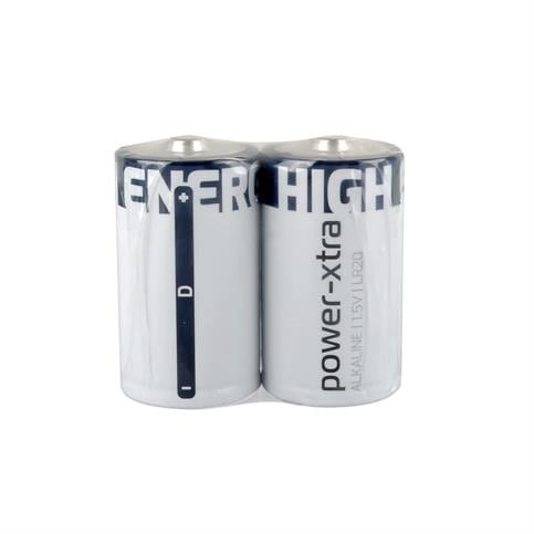 Power-Xtra LR20/D Size Alkaline Pil - 2li Shrink