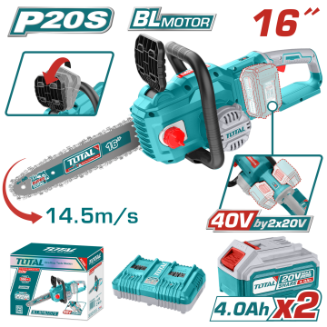 TOTAL  LI-ION AKÜLÜ KÖMÜRSÜZ ZİNCİRLİ TESTERE  TGSLI401682