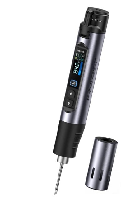 FNIRSI HS-03 Kablosuz Şarjlı Kalem Havya (2600mAh Değiştirilebilir Pil, 100-450°C)