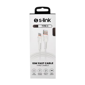 S-Link SL-X243 1M 15W 3A Type-C Hızlı Data + Sarj Kablosu